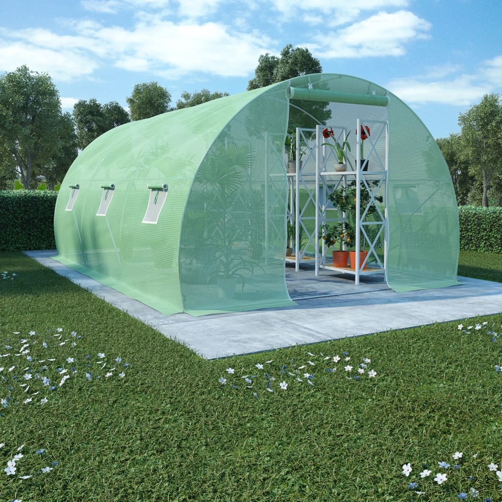 Greenhouse | Green | Polyethylene mesh fabric and galvanised steel