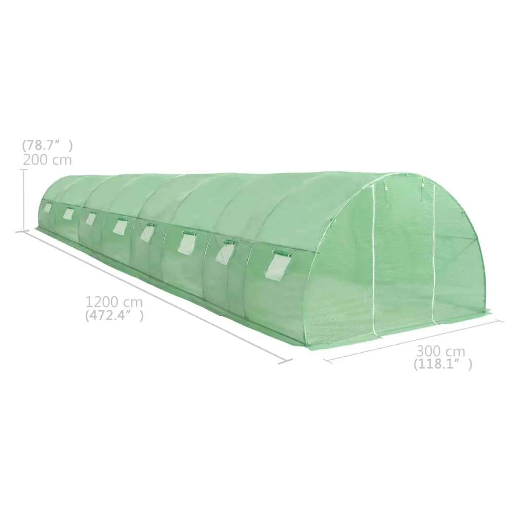 vidaXL Greenhouse 36m² 1200x300x200 cm