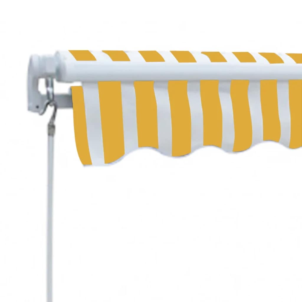 275558 vidaXL Folding Awning Manual Operated 300 cm Yellow/White (143030+143036)