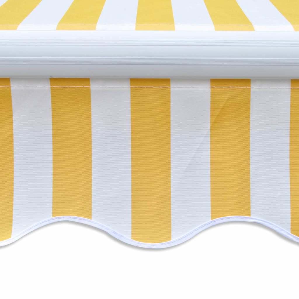 275558 vidaXL Folding Awning Manual Operated 300 cm Yellow/White (143030+143036)