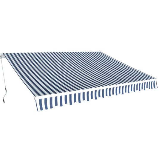 Folding Awning Manual Operated 350 cm Blue/White (143039+143045)
