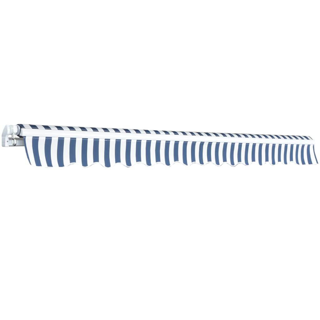 Folding Awning Manual Operated 350 cm Blue/White