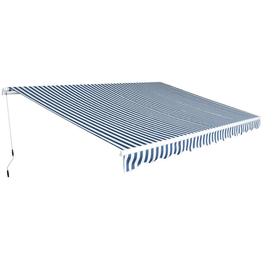 Folding Awning Manual Operated 450 cm Blue/White (143040+143047)