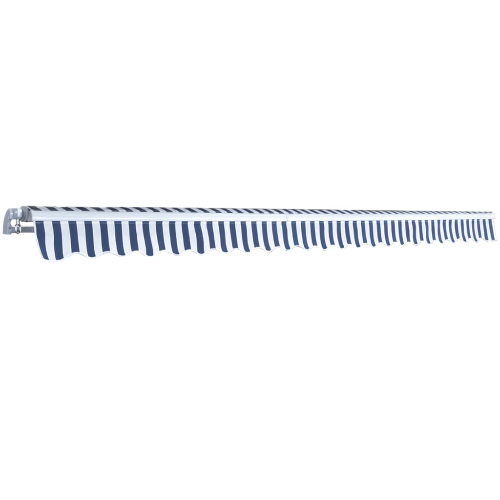 Folding Awning Manual Operated 500 cm Blue/White