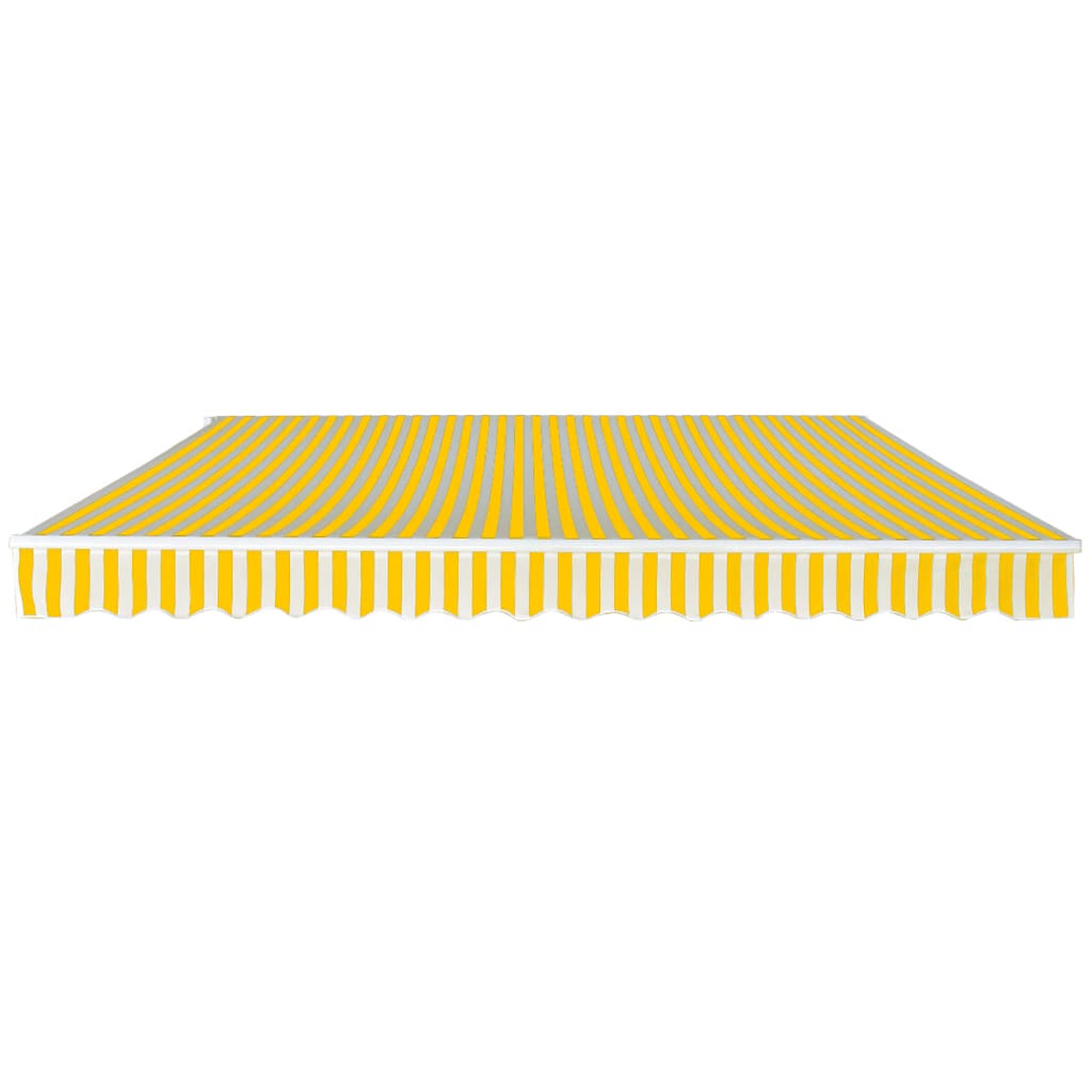 Folding Awning Manual Operated 400 cm Yellow/White