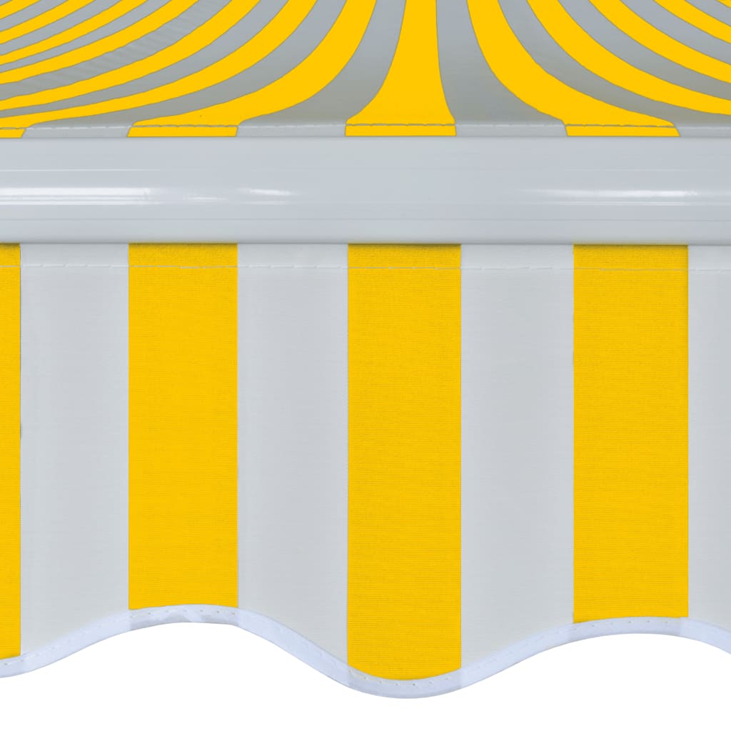 Folding Awning Manual Operated 400 cm Yellow/White