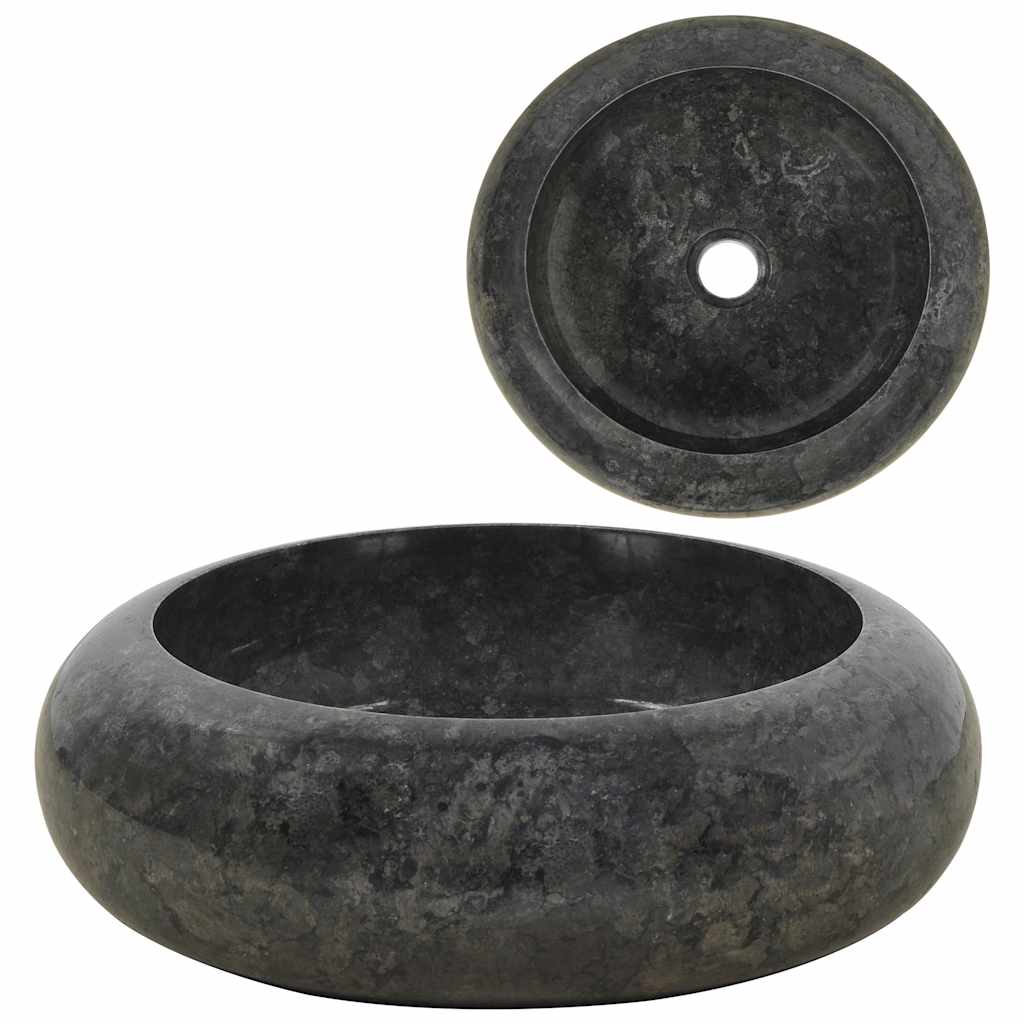 142766 vidaXL Sink 40x12 cm Marble Black