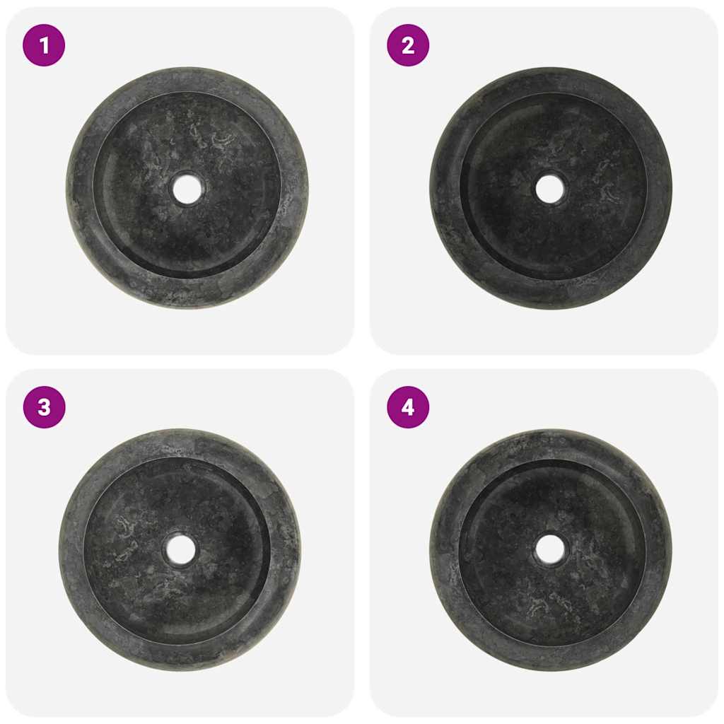 142766 vidaXL Sink 40x12 cm Marble Black