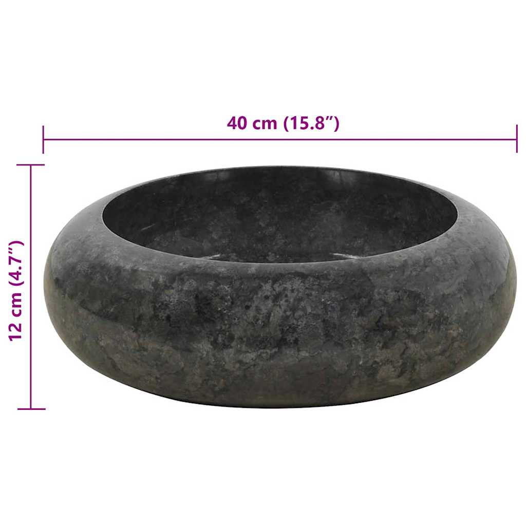 142766 vidaXL Sink 40x12 cm Marble Black