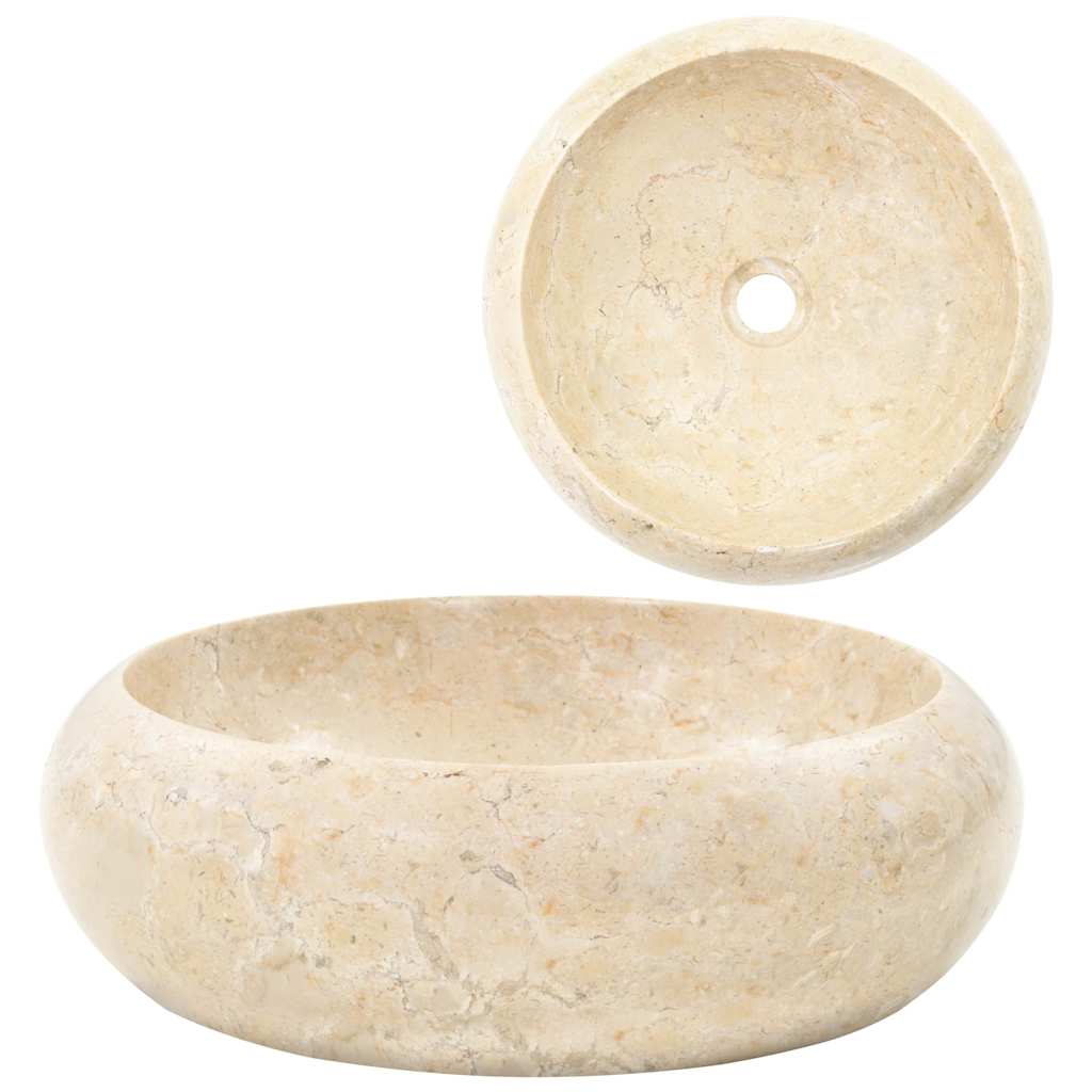 142767 vidaXL Sink 40x12 cm Marble Cream