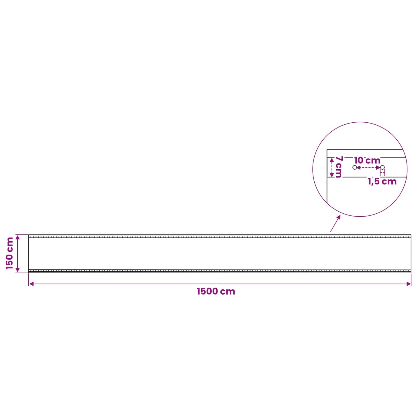 45541 vidaXL Leno Tarpaulin 260 g/m² 1,5x15 m White