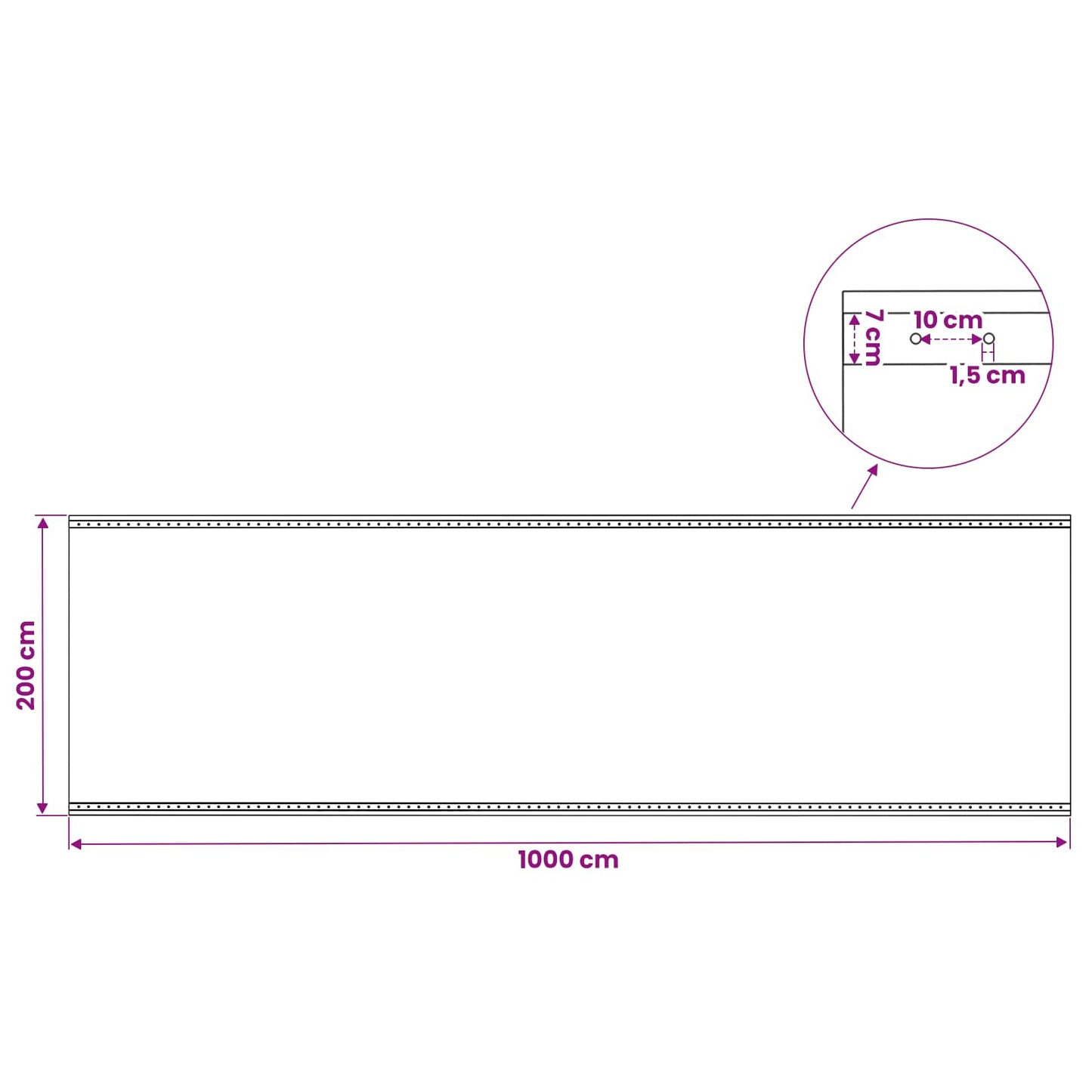 45556 vidaXL Leno Tarpaulin 260 g/m² 3x10 m White