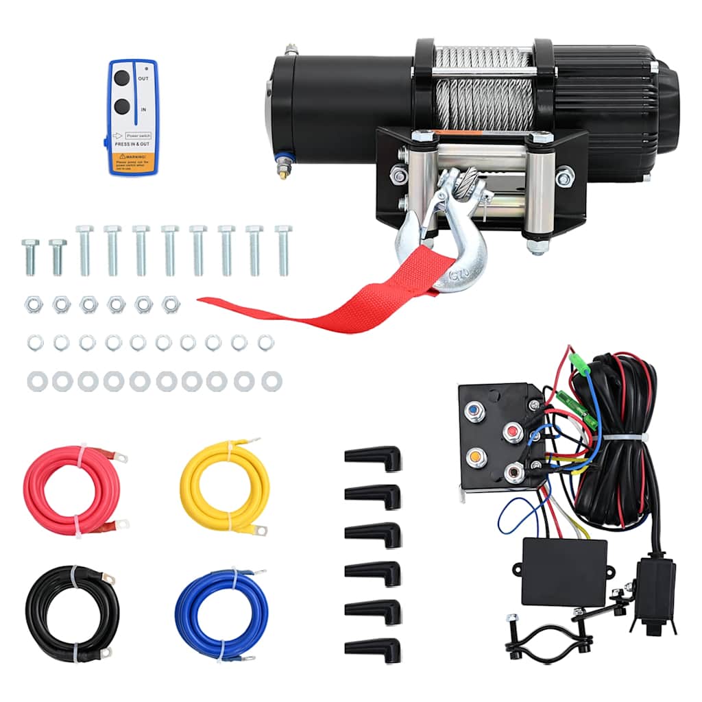 vidaXL Electric Winch 12 V 4500 lbs 2040 kg with Remote Control