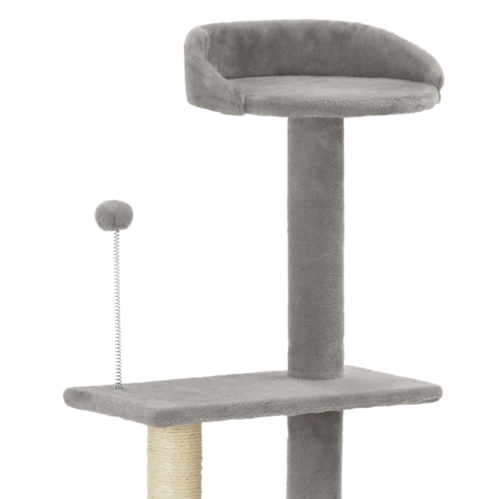 Cat Tree with Sisal Scratching Post Grey 125 cm