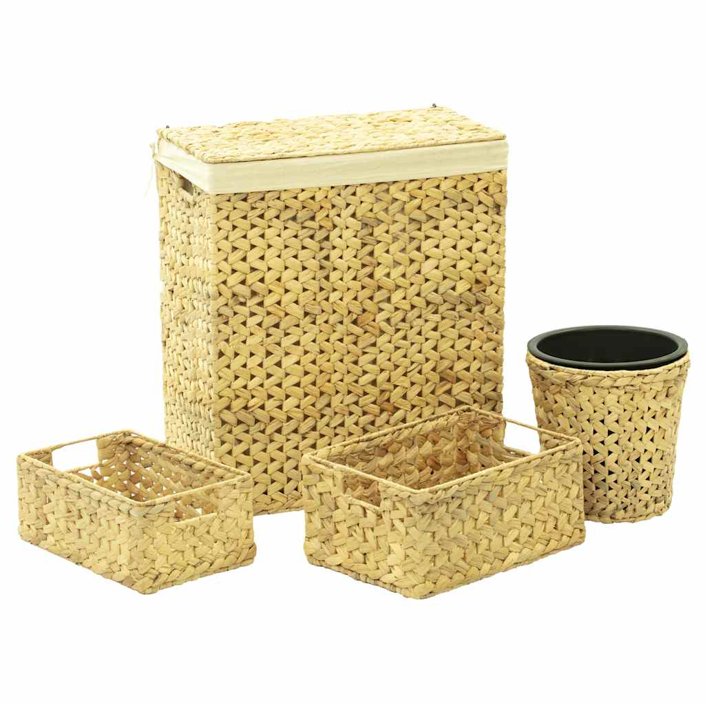247344 vidaXL 4 Piece Bathroom Set Water Hyacinth