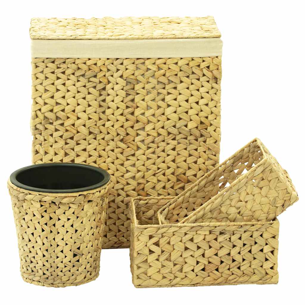 247344 vidaXL 4 Piece Bathroom Set Water Hyacinth