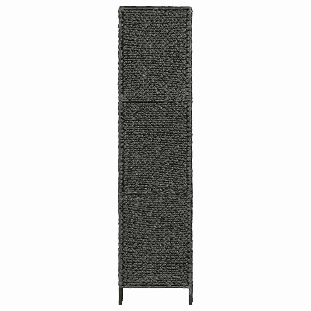 4-Panel Room Divider Black 154x160 cm Water Hyacinth