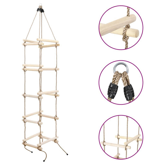 vidaXL Kids Rope Ladder 200 cm Wood