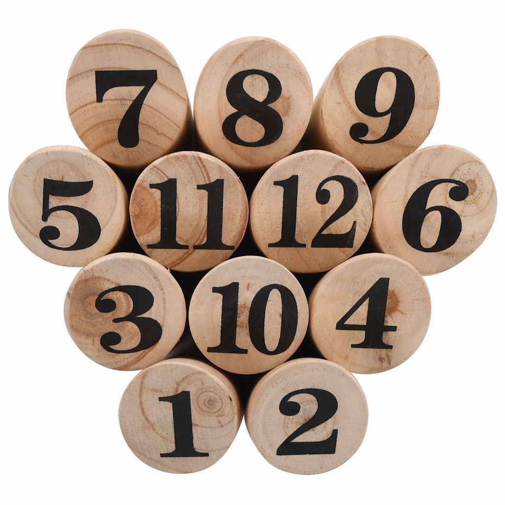 91804 vidaXL Number Kubb Game Set Wood