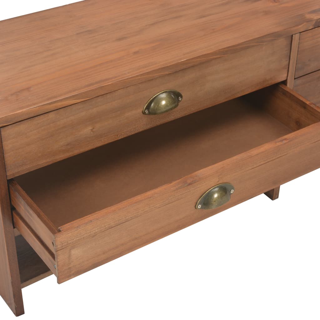 vidaXL TV Cabinet with 4 Drawers 120x30x40 cm Solid Fir Wood