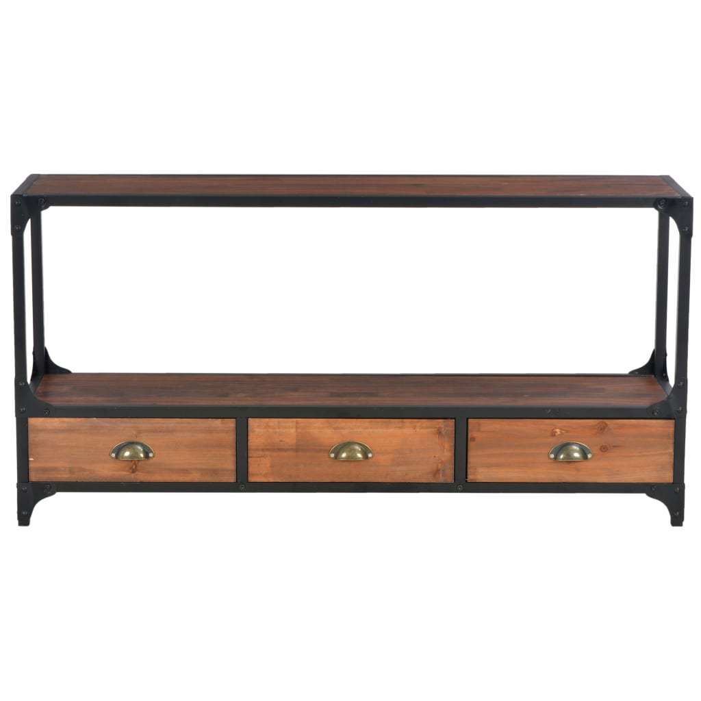 vidaXL TV Cabinet with 3 Drawers 120x30x60 cm Solid Pine Wood