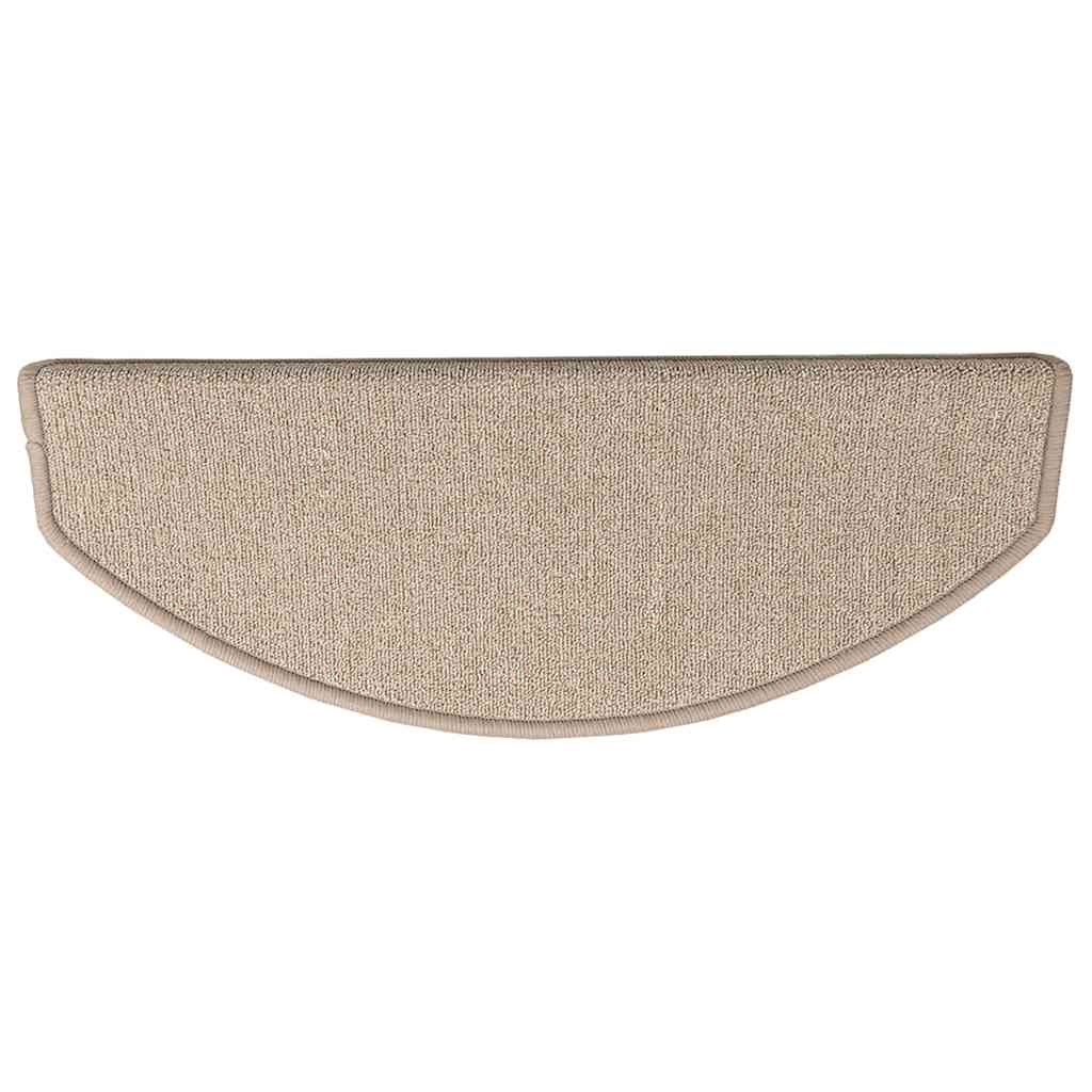 Stair Mats 15 pcs 56x17x3 cm Taupe Half Round