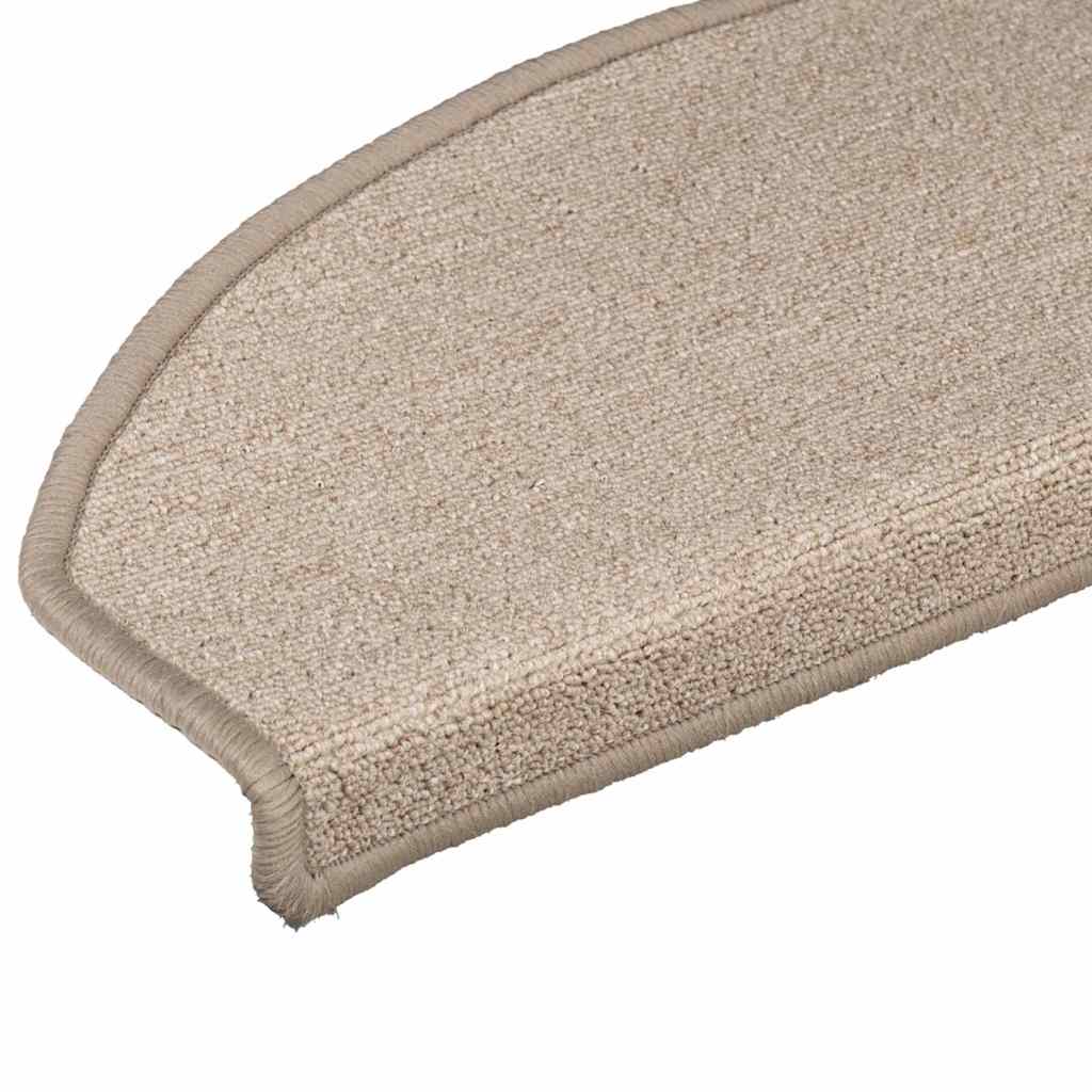 Stair Mats 15 pcs 56x17x3 cm Taupe Half Round