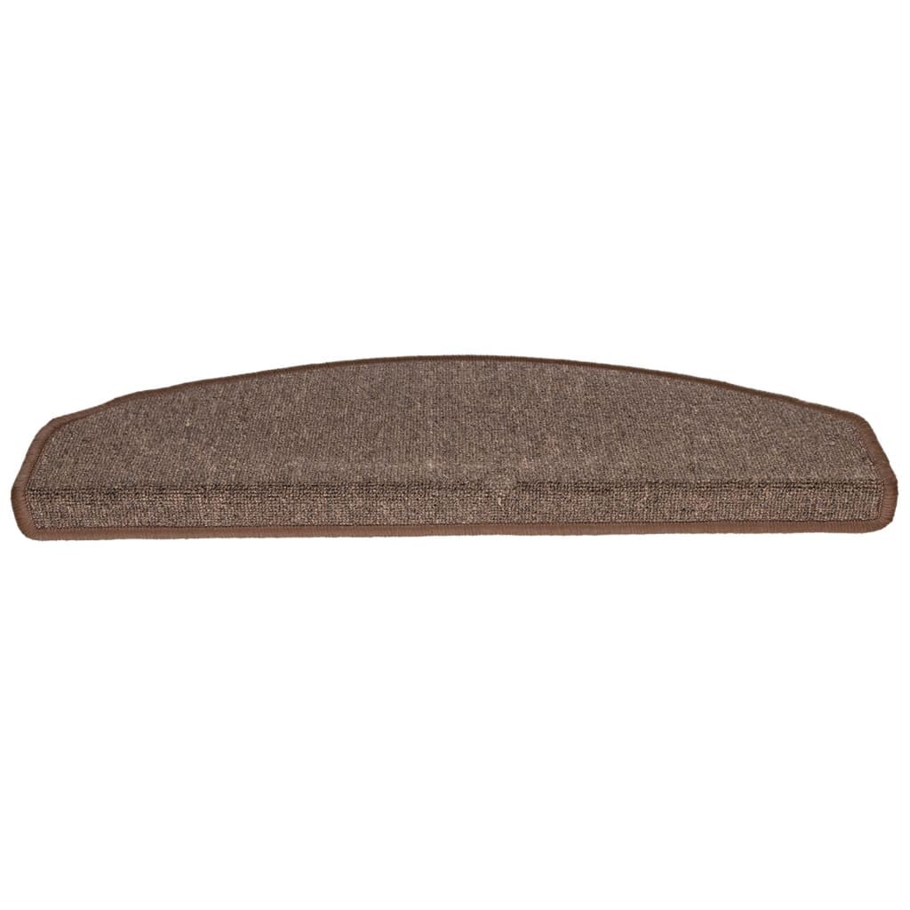 Stair Mats 15 pcs 65x24x4 cm Coffee Brown Half Round Large