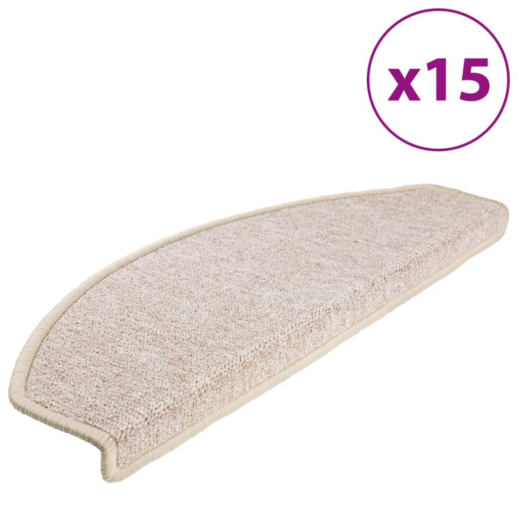 Stair Mats 15 pcs 65x24x4 cm Taupe Half Round Large