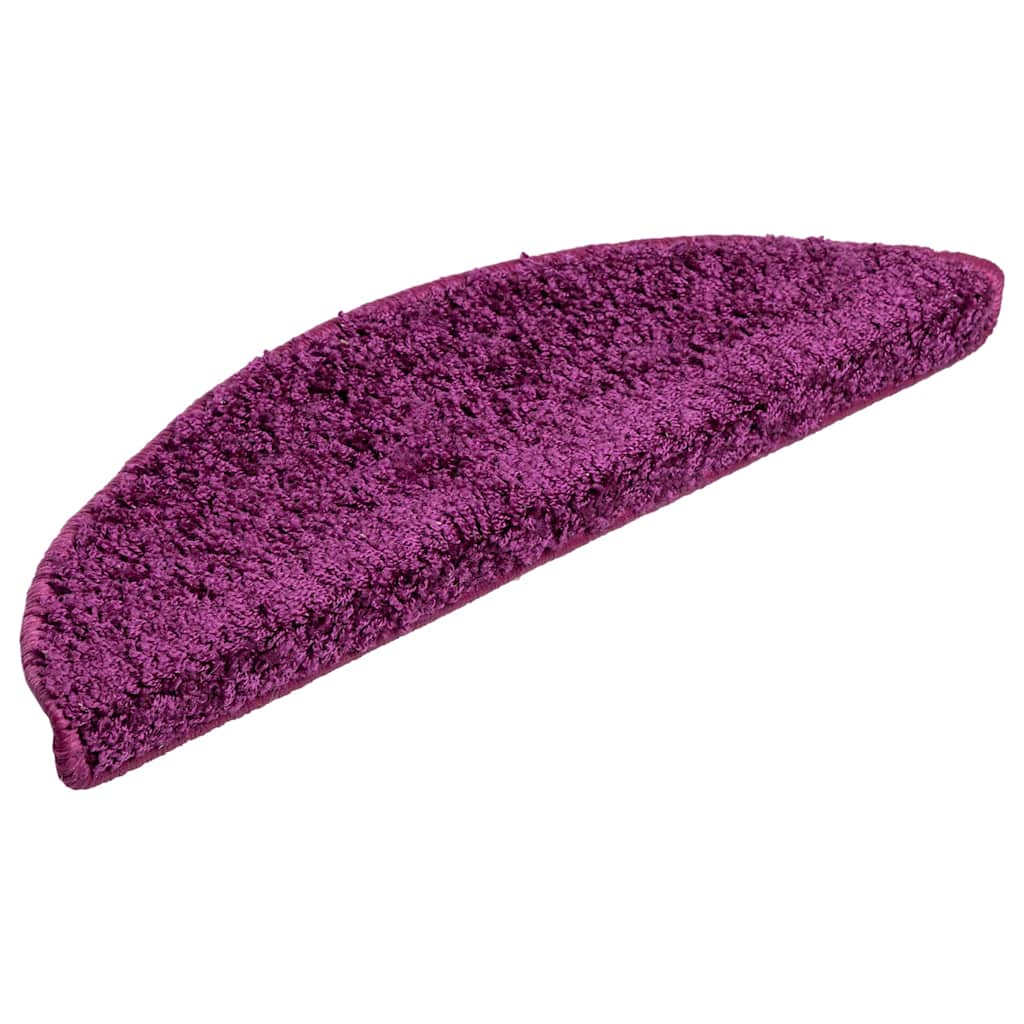 Stair Mats 15 pcs 56x17x3 cm Violet Half Round