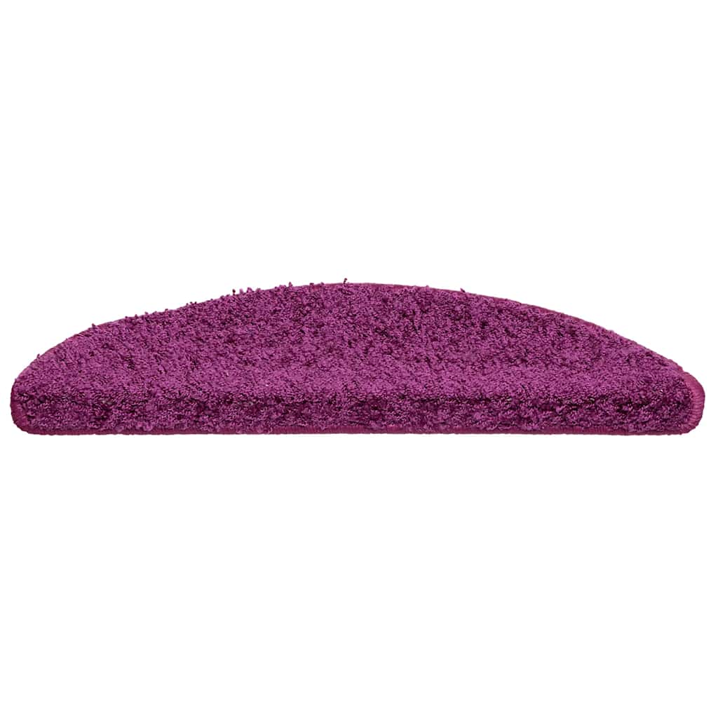 Stair Mats 15 pcs 56x17x3 cm Violet Half Round