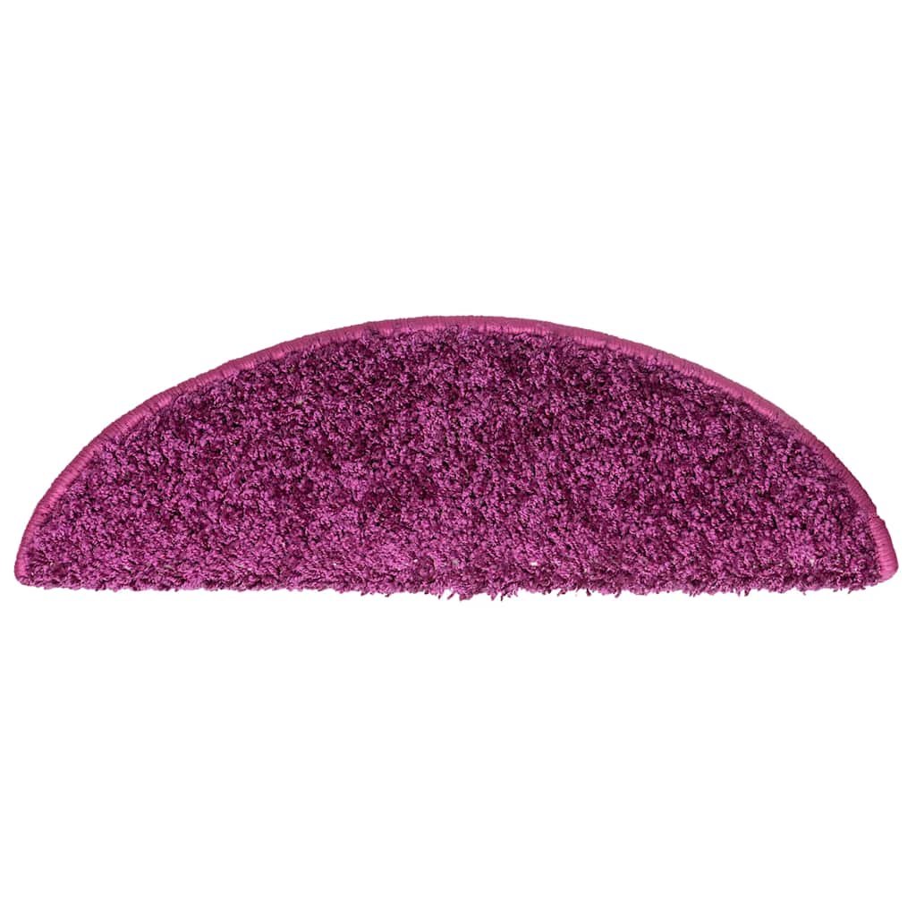 Stair Mats 15 pcs 56x17x3 cm Violet Half Round