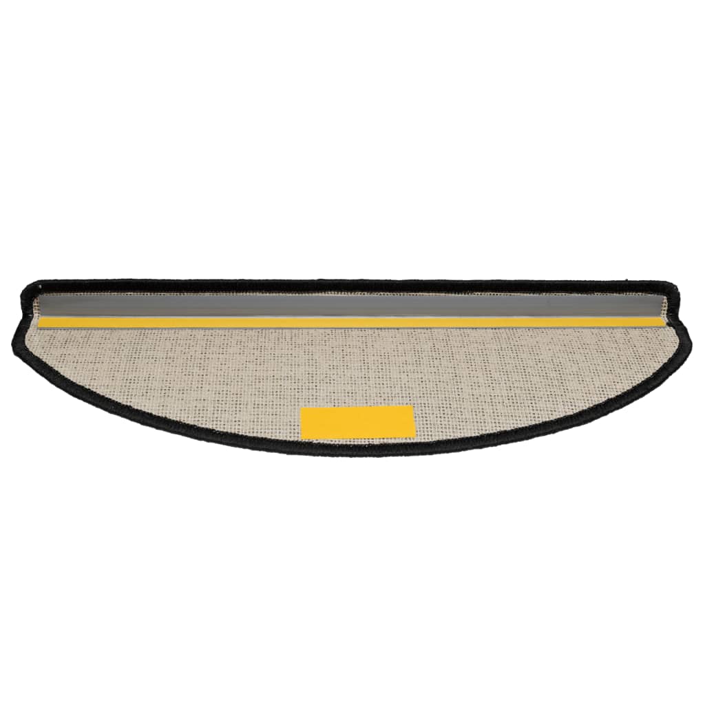 Stair Mats 15 pcs 65x21x4 cm Black Half Round Large