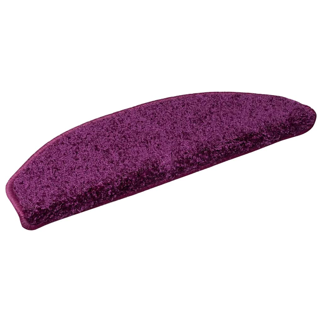 Stair Mats 15 pcs 65x21x4 cm Violet Half Round Large