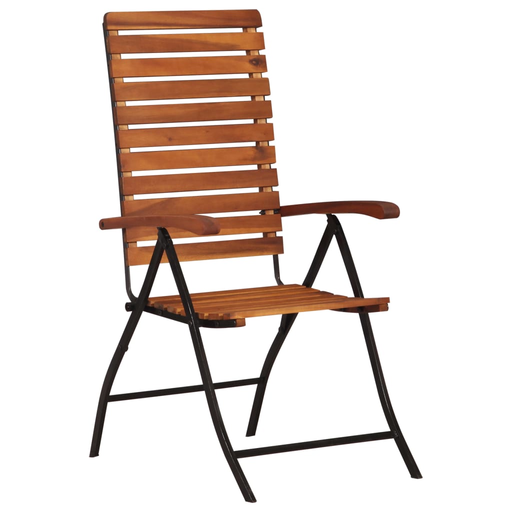 2 chaises de jardin inclinables en bois d'acacia massif