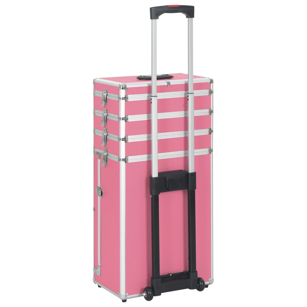 vidaXL Make-up Trolley Aluminium Pink