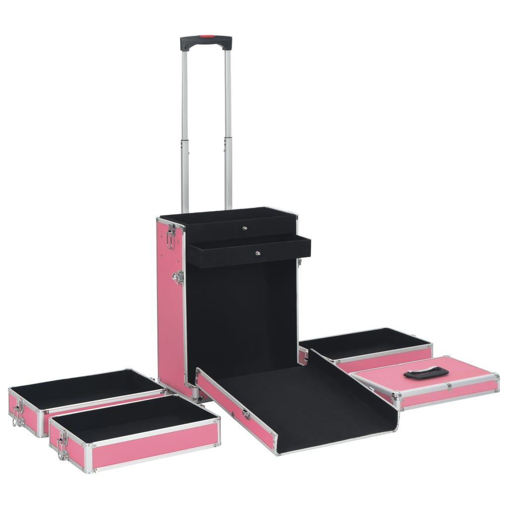 vidaXL Make-up Trolley Aluminium Pink