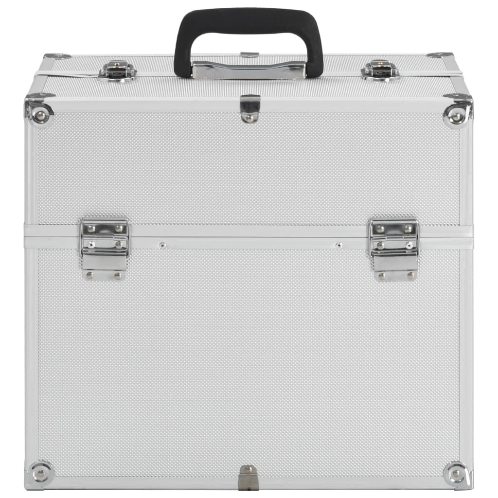 vidaXL Make-up Case 38x23x34 cm Silver Aluminium