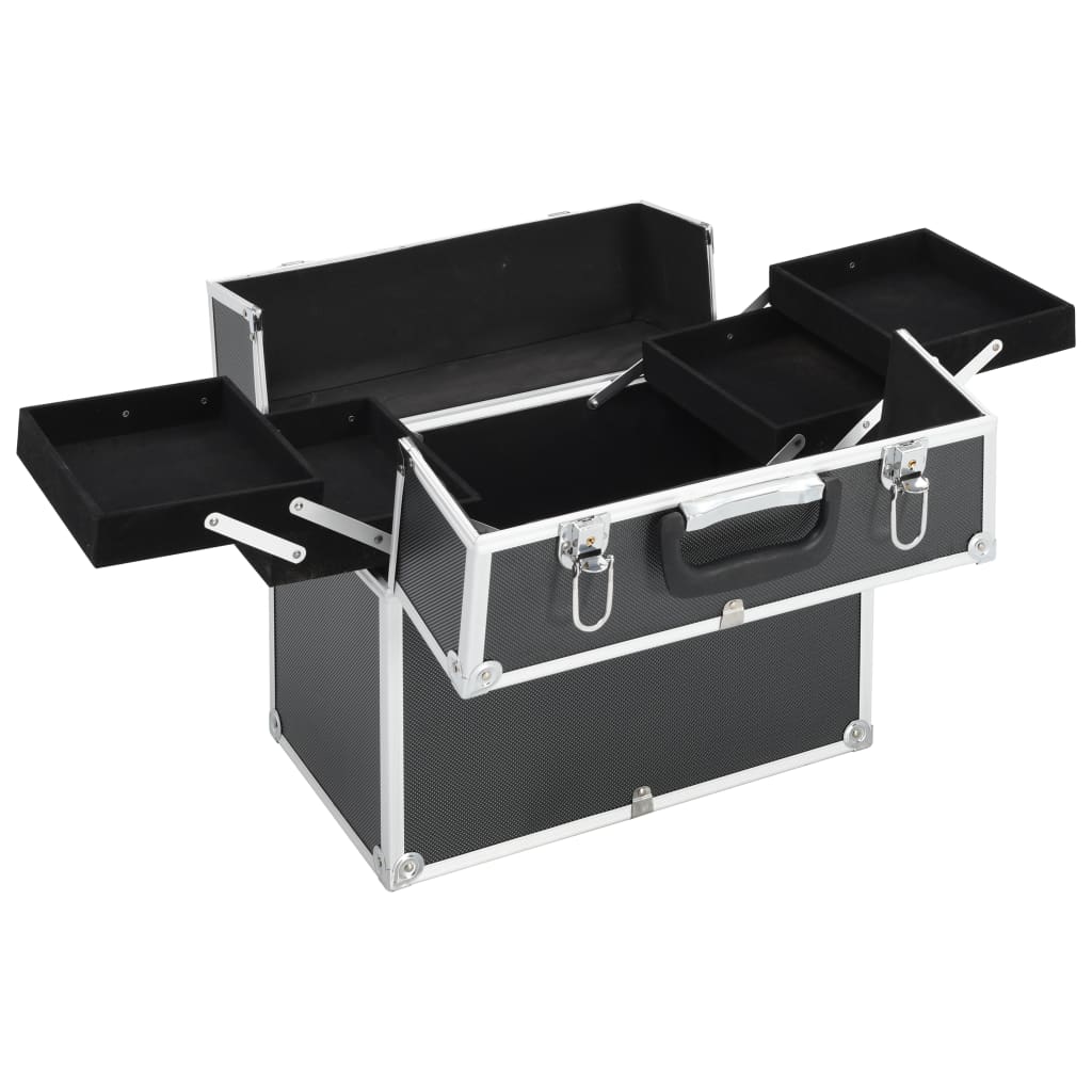 Make-up Case 38x23x34 cm Black Aluminium