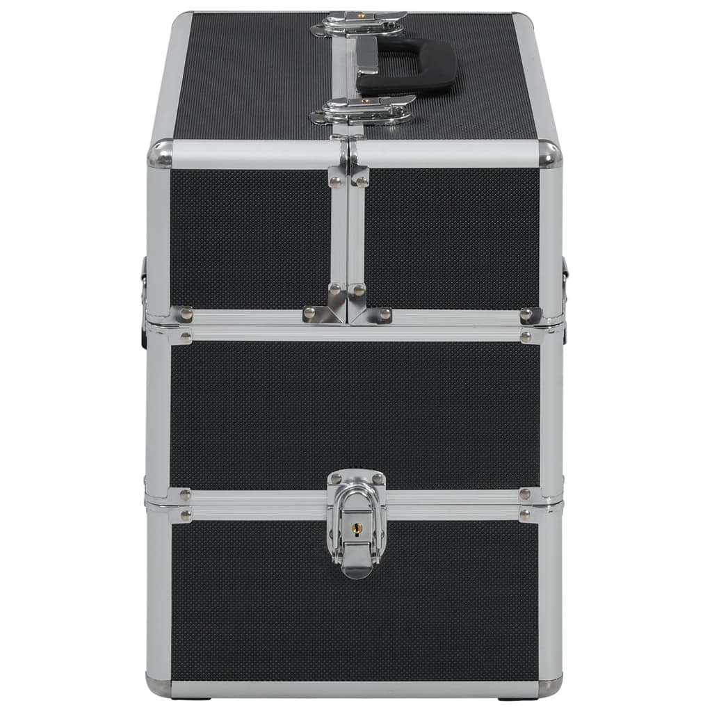 vidaXL Make-up Case 37x24x35 cm Black Aluminium