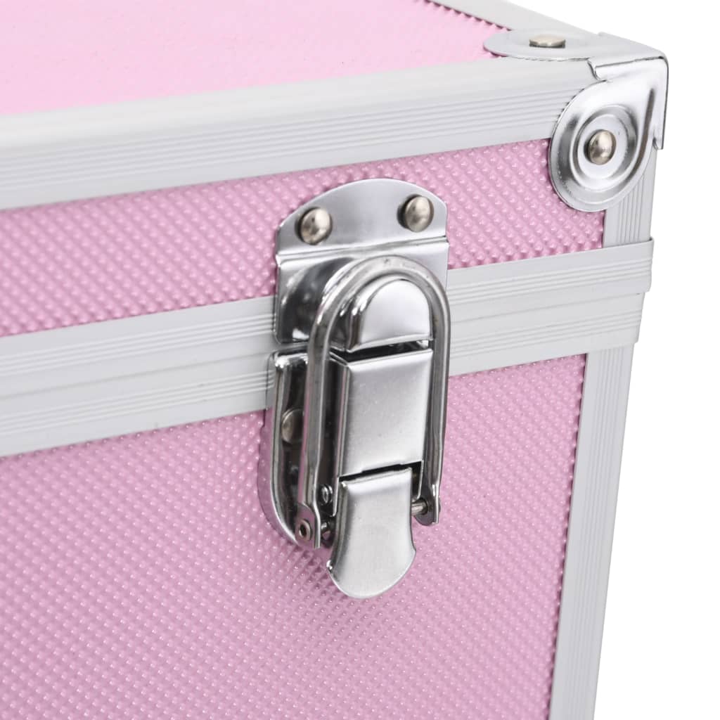 vidaXL Make-up Case 37x24x40 cm Pink Aluminium