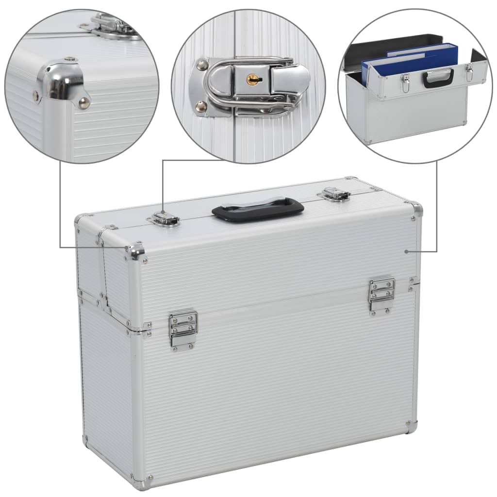 vidaXL Tool Case 47x36x20 cm Silver Aluminium