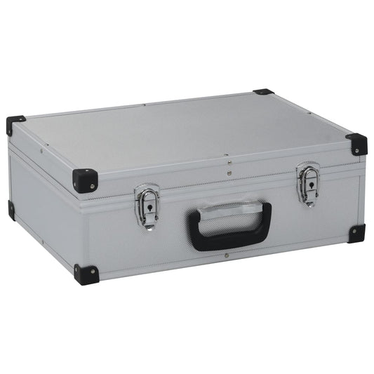 vidaXL Tool Suitcase 46x33x16 cm Silver Aluminium
