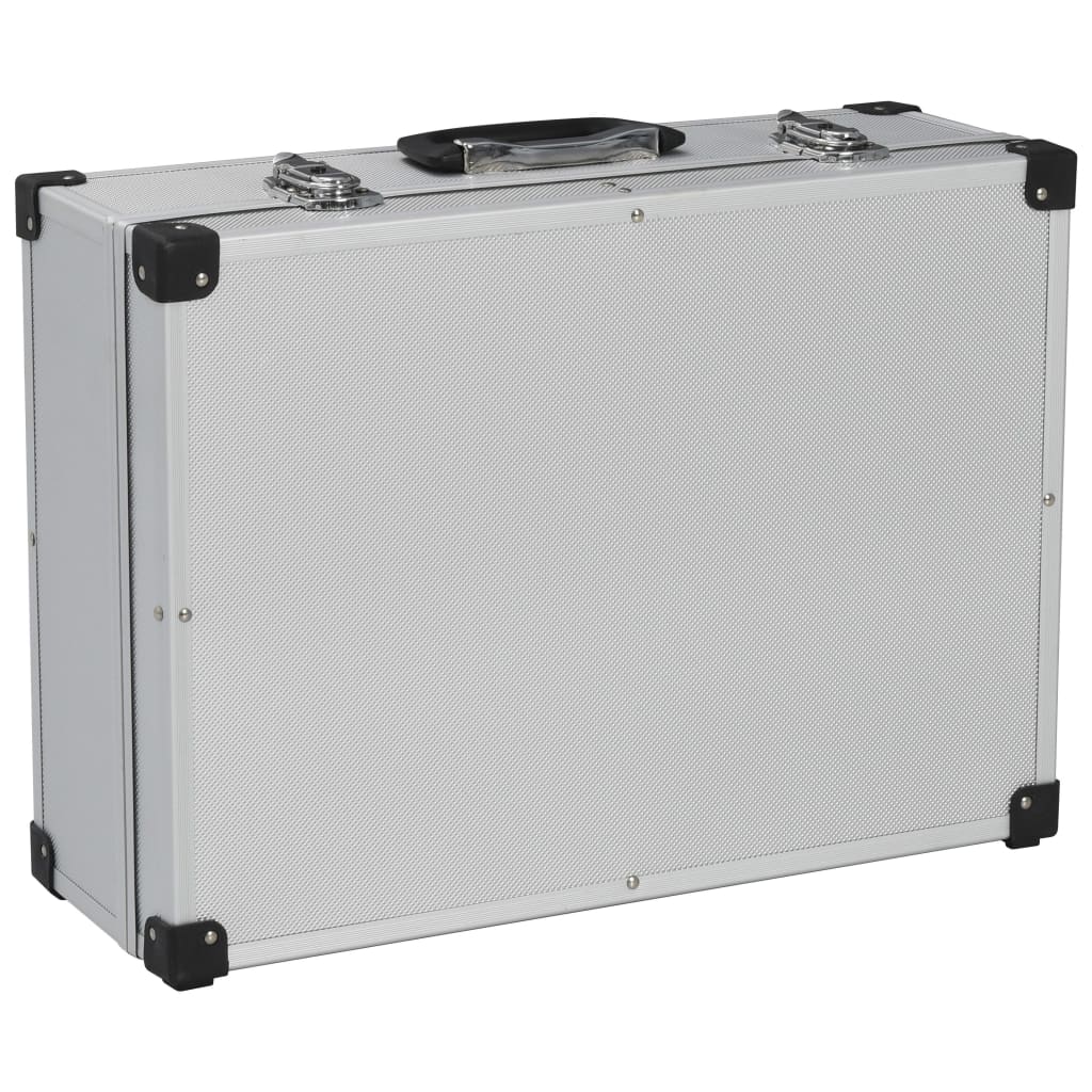 vidaXL Tool Suitcase 46x33x16 cm Silver Aluminium