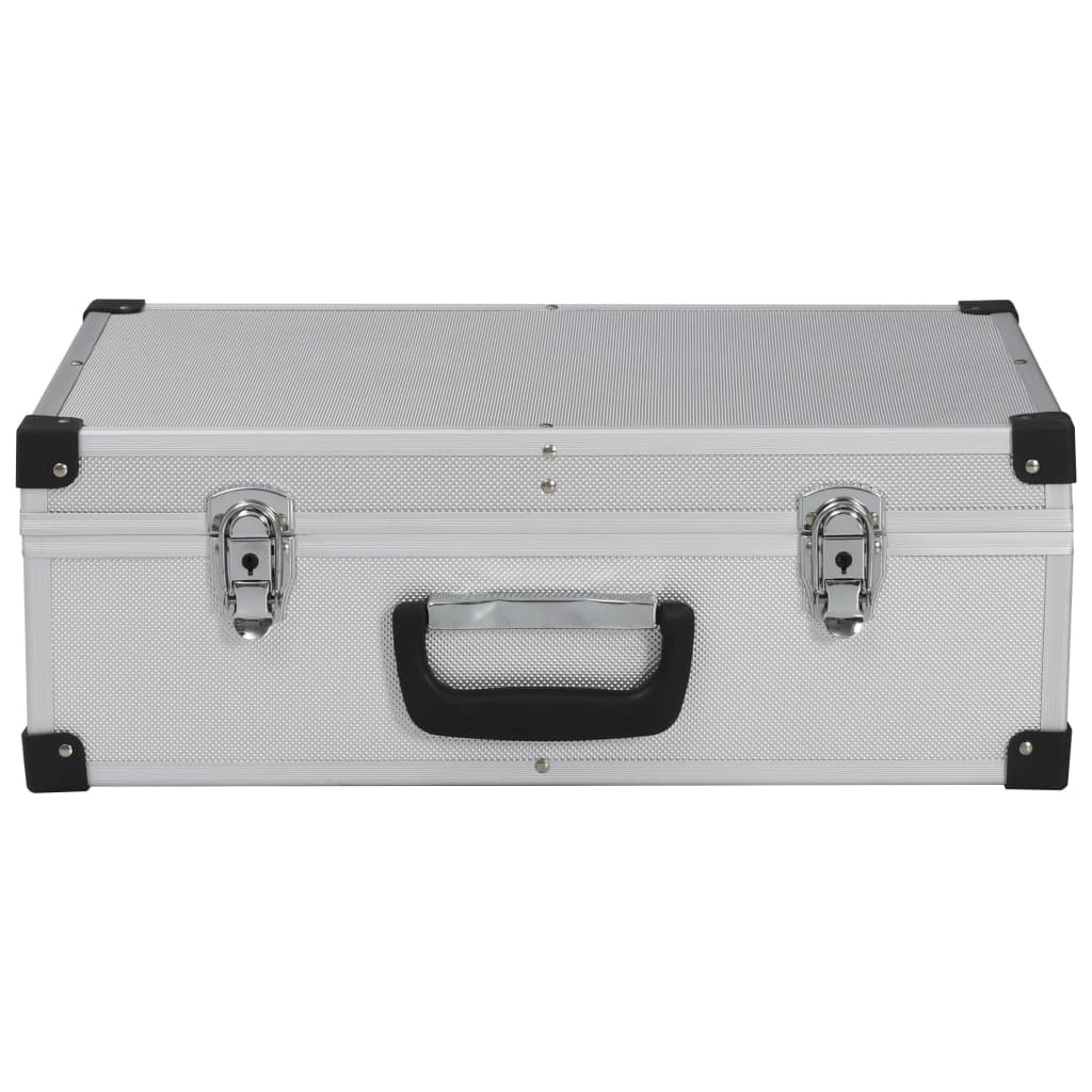 vidaXL Tool Suitcase 46x33x16 cm Silver Aluminium