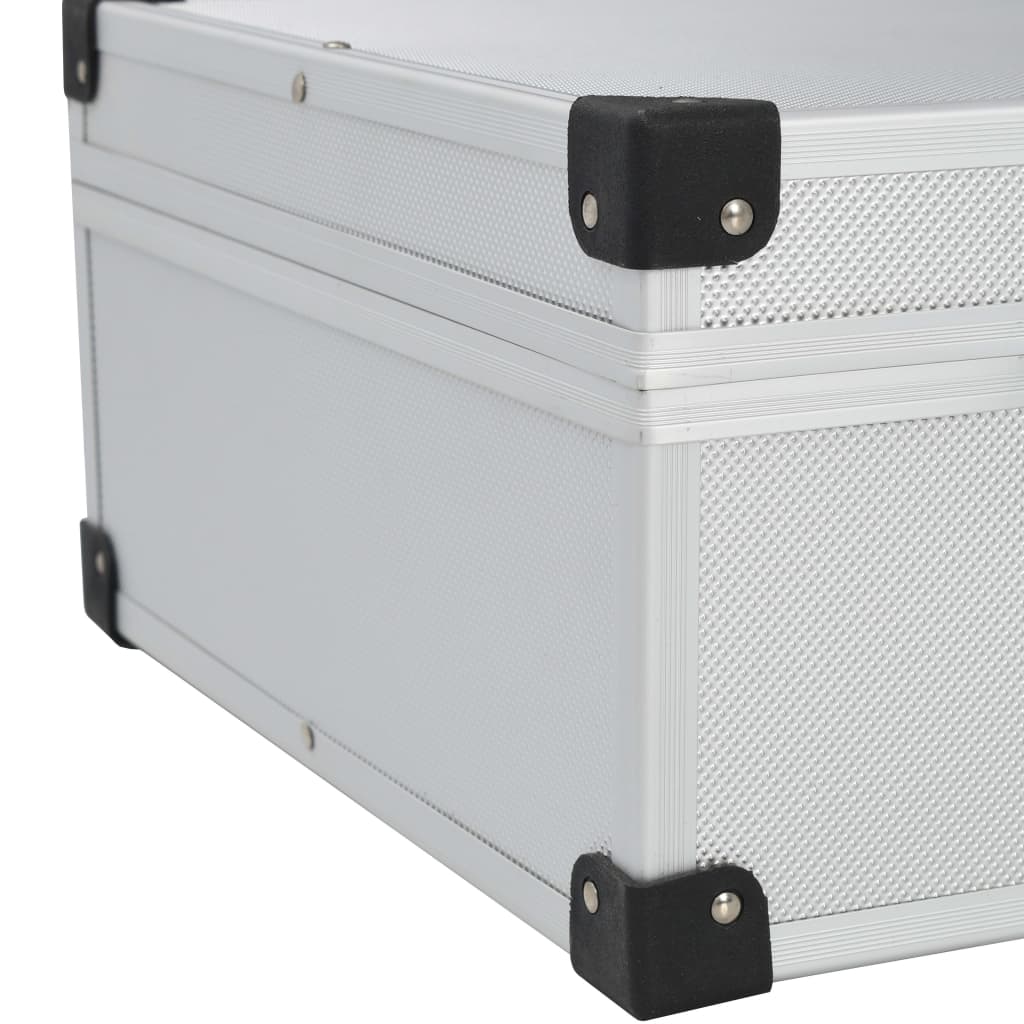 vidaXL Tool Suitcase 46x33x16 cm Silver Aluminium