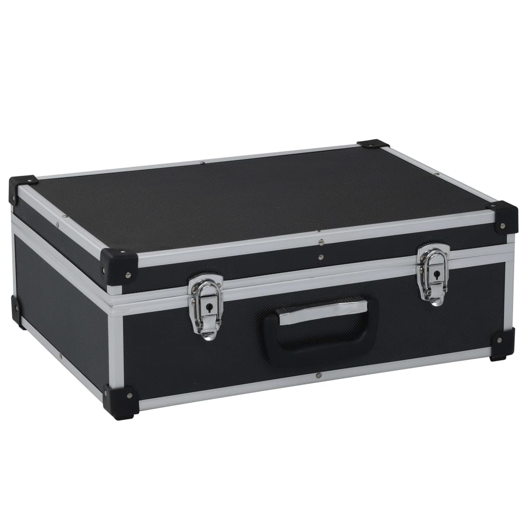 vidaXL Tool Suitcase 46x33x16 cm Black Aluminium