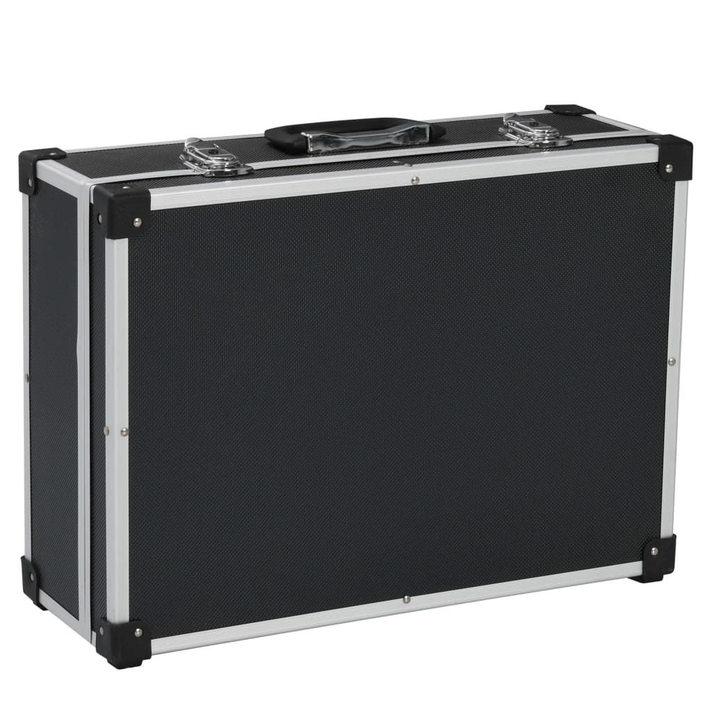 vidaXL Tool Suitcase 46x33x16 cm Black Aluminium