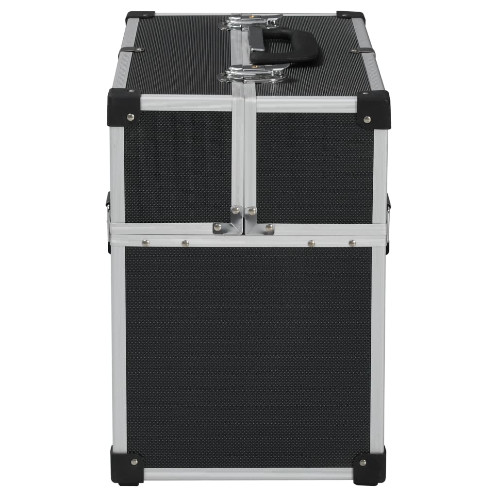 vidaXL Tool Case 38x22.5x34 cm Black Aluminum
