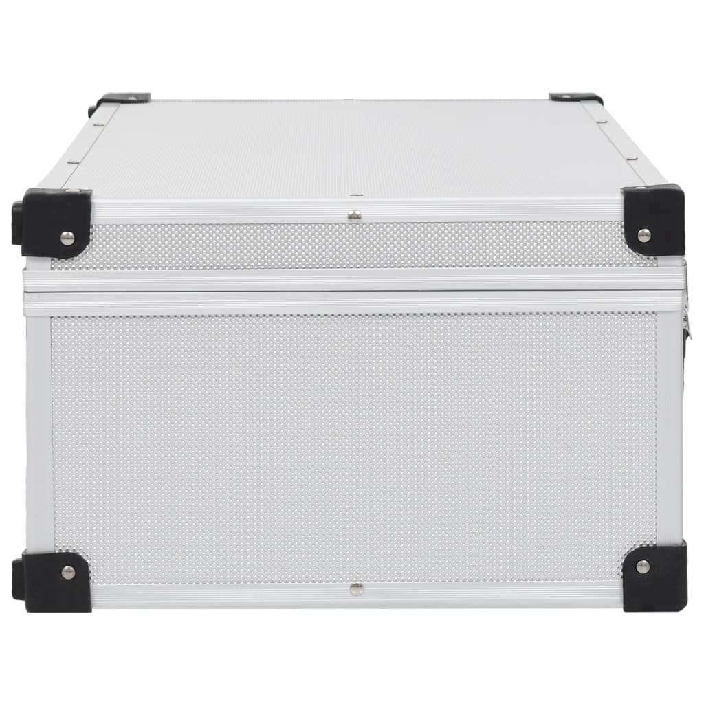 91854 vidaXL CD Case for 80 CDs Aluminium ABS Silver